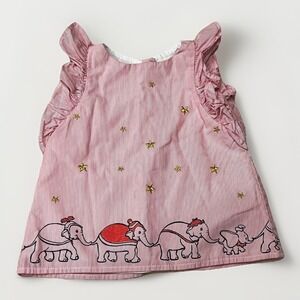 Gap Disney Dress, Baby Girl's Size 0-3 Months, Ruffle Cotton Dumbo Elephants